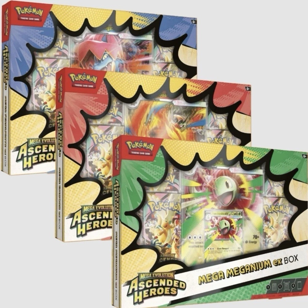Pokemon TCG Mega Evolutions Ascended Heroes ex Box 3 Pack Legends ZA Starters